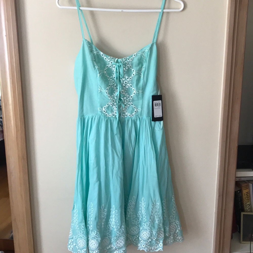 Guess embroidered fit & flare dress